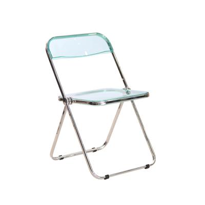 China Wholesale Modern Ghost Acrylic Outdoor Garden Armless Seat Chrome Metal Leg Pet Plastic Folding Chairs For Events Party Wedding for sale