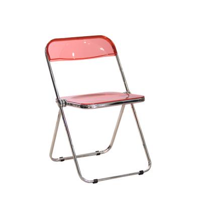 China Wholesale Modern Ghost Acrylic Outdoor Garden Armless Seat Chrome Metal Leg Pet Plastic Folding Chairs For Events Party Wedding for sale