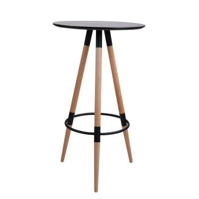 China Modern high quality wooden leg bar table for cafe breakfast for sale