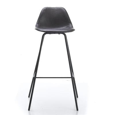 China Modern Hot Sale PU Kitchen Upholstery Chair High Feet Metal Bar Chair 9056P for sale