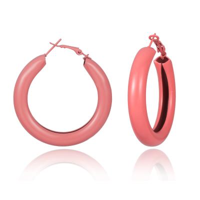 China Fashion 2021 fashion big circle earrings, candy color round earrings, simple women earrings for sale