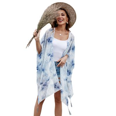 China Floral Print Plus Size 2021 New Arrivals Plus Size Front Open Beach Dress Japanese Ladies Style Kimono for sale