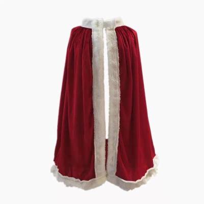 China Medieval Christmas Cloak Ball Santa Cloak Mantle Adult Children Kids Red Cloak Women Female Dress Costumes In Christmas Running Cloak for sale