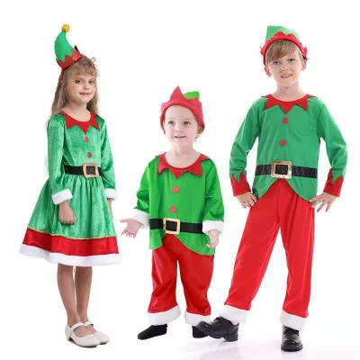 China Hip Hop Christmas Children's Clothing Boys And Girls Costumes Kindergarten Elf Dress Up Clothes Kids Santa Claus Costume for sale