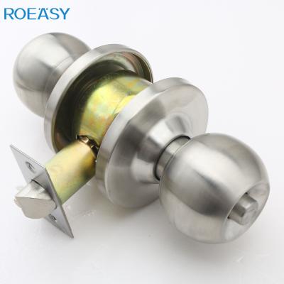 China Modern Roeasy Stainless Steel Door Knob Lock Cylindrical Type Round Knob Door Lock For Wooden Door for sale