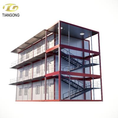 China Parking Lot Quickly Install Luxury Zambia Water Proof Portable Wooden Prefab Houses For Dormitory for sale