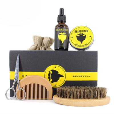 China Home Beard Grooming Kit With Beard Oil, Beard Brush And Comb Set For Men's Grooming Private Label for sale