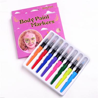 China Peel Off Harmless Non-Toxic Safety Body Paint Pen Eyeliner Pencil For Makeup Water Based Marker for sale