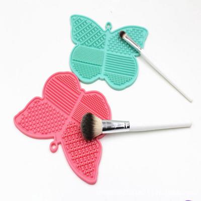 China For commercial & Home Use Silicone Makeup Brushes Cleaning Mat Butterfly Shape Makeup Brush Remover Protection for sale