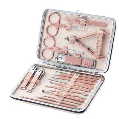 China Hot Sale Steel Luxury Leather Manicure And Amazon Private Label Case Pendicure Set 8-18 Pieces Set for sale