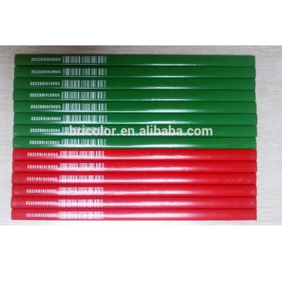 China Carpenter Pencil Green and Carpenter Wooden Barrel Pencil in Red color for sale