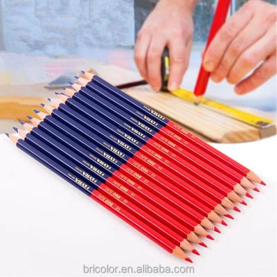 China Carpenter's Pencil Double Head Hexagon Red and Blue Carpenter's Pencil for sale