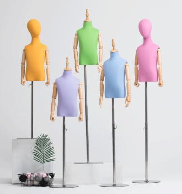 China Hands Near Hip Children Canvas Cover Working Mannequin Half Body Display for sale