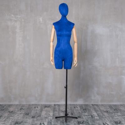 China Hands Near Hip Tailor Dress Form Adjustable Velvet Cover Arms Mannequin for sale