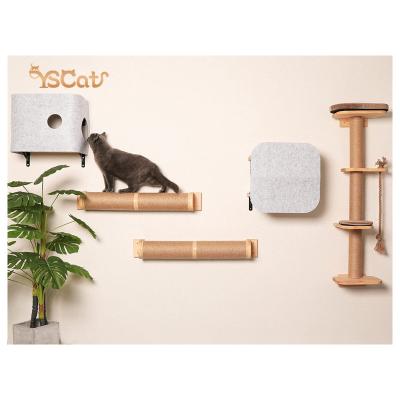 China Sustainable Hot Products Premium Quality Luxury Wooden Cat Tree o With Lined Posts for sale