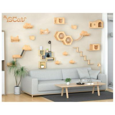 China Viable Hot Selling Cat Shelves Jump Platform Wall Mounted With Housing Cat Wall Furniture for sale