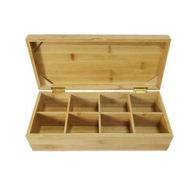 중국 Handmade Customized Bamboo Wooden Tea Caddy Storage Organizer with 8 Compartments 판매용