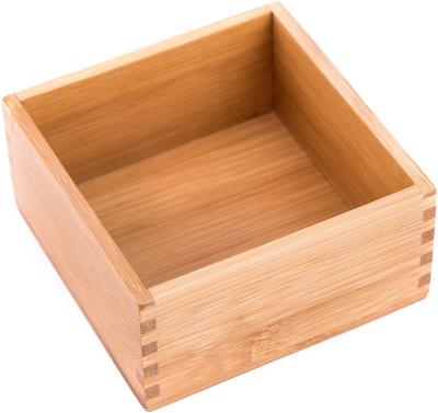 Китай Europe Kitchen Table Handmade Square Storage Box Solid Bamboo Wooden Organizer продается