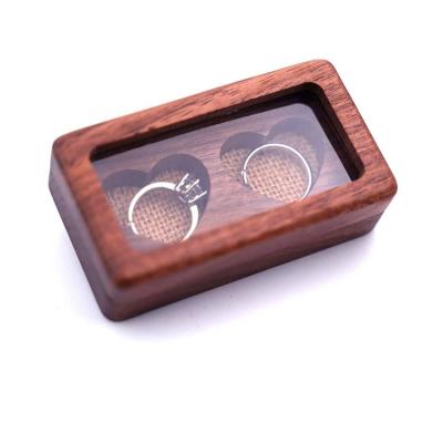 China Wooden Box Ring Box Wedding Ring Bearer Heart Shaped Custom Viable Natural Wood Box for sale