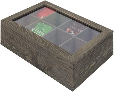 China Europe Wooden Products Tea Bag Storage Chest Package Rustic Solid Wood Gift Box for sale