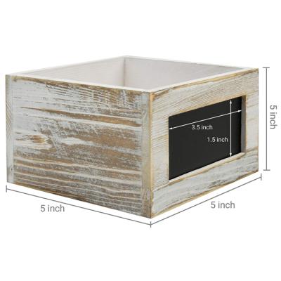 China Europe Multifunctional Square Rustic White Solid Pine Wood Tea Bag Storage Box for sale