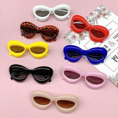 China New High Quality Party Candy Color Kids Sunglasses Boys Fashion Brand Designer Oval Lens Shades UV400 Girls Yellow Pink Y2k Sun Glasses for sale