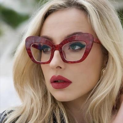 China Anti Blue Light Eyeglasses Frame Ladies Cat Eye Women Glasses Retro Anti Lens Designer Eyeglasses 2023 New Fashion Blue Light Vintage Trending Clear Computer for sale