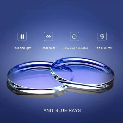 China Single Vision Prescription Glasses Lenses Anti-blue Lightweight Thin Lenses 1.56 1.61 1.67 1.74 For Optical Custom Myopia UV400 Myopia -1.0~-6.0 for sale