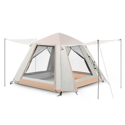 China Diamond Ground Nail Waterproof Hexagonal Automatic Portable Foldable Air Tent Large Family Outdoor Camping Tent Outdoor Camping Tent for sale