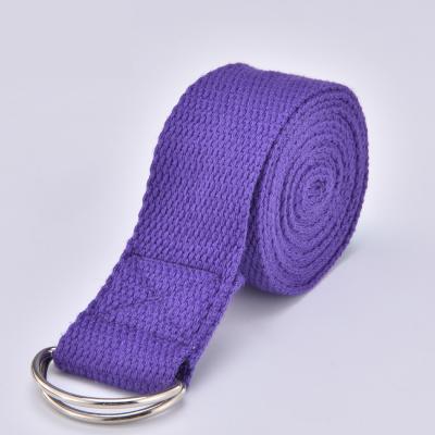 China Adjustable Cotton Yoga Stretching Strap With Loops Woven Exercise Stretch Yoga Belt for sale