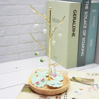 China Nordic In-stock Tree Shaped Necklace Display Stand Bracelet Stand Earrings Jewelry Holder Metal for sale