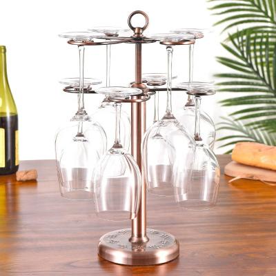 China Sustainable Metal Vertical Hanging Drying Rack Wine Glass Rack for sale