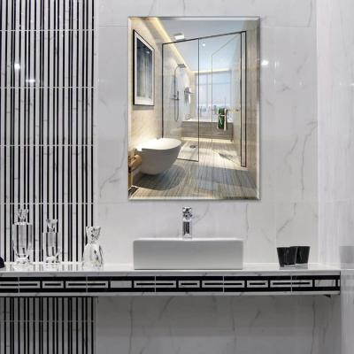 China 5mm Rectangle Mirror Wall Hanging Cheap Modern Frameless Decorative Hotel Bathroom Trim Wall Mounted Decoration for sale