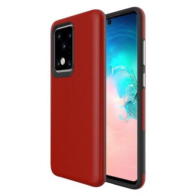 China Brushed Texture Cell Phone Double Hybrid Case Hard Cover Shockproof Rugged Case For Samsung Galaxy S11 Plus E Many Models Available for sale