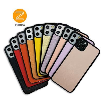 China Anti-drop Ready To Ship Drop Shipping Custom Saffiano PU Leather Cell Phone Case Cover Piel Fundas Logo In Stock For iPhone 12 pro for sale