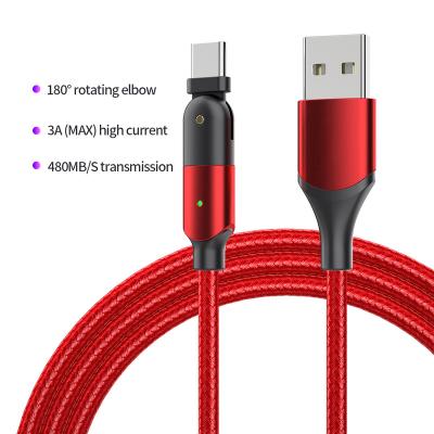 China 2021 Mobile Phone Top Selling Rotary Magnetic Nylon Braided Type 180 USB Fast Charging Cable 3A5A USB C Mobile Phone Charging Cable for sale