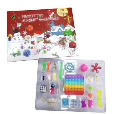 China A 24Pcs Kids Christmas Busy Person Toy Set Combination Advent Calendar Bubble Toys Pack For Sensory Relaxation for sale