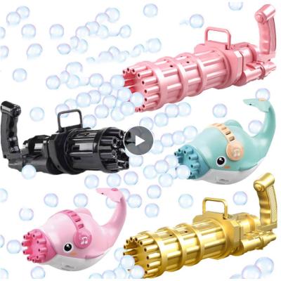 China Funny Outdoor Toy Dolphin Gatling Bubble Gun Children'sToysElectric Bubble Machine Children's Bath Toys Outdoor Birthday Gift/Party ToysGun Toy for sale