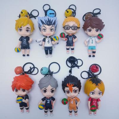 China Wholesale HOT Selling Gift/Decoration PVC Haikyuu Figure Key Chain, Kozume Kenma Kageyama Figure Keychain, Tobio Hinata Shoyo Figure Doll Key for sale