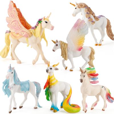 China Large Innovative Animal Mythical Animal Model Toy Pegasus Elf Sheep Rainbow Horse Unicorn Sheep Ornament Doll for sale