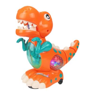 China Fashionable Children's Electric Dinosaur With Music And Lightweight Universal Boy Dinosaur Robot Toy Car Cartoon Walking Baby for sale