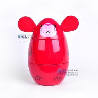 China High Quality Food Grade Red Mice Design With Ears Novelty Tin Box Easter Egg Tin Egg-Size Egg Tin For Chocolate Packaging for sale