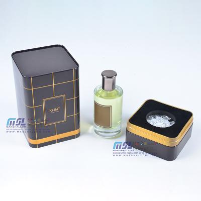 China High Quality Food Grade Rectangle Shape Gift Tin Perfume And Cosmetic Metal Tin Packaging Box for sale