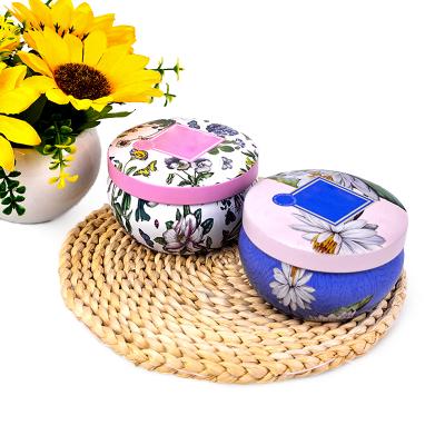 China Food Grade High Quality Metal Round Tin Colorful Gift Candle Tins for sale