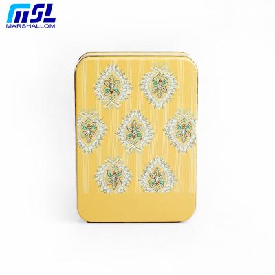 China Customized Printing Rectangular Food Safety Metal Tin Box For Chocolate Cookie Candy Chocolate Packaging With Flat Lid for sale