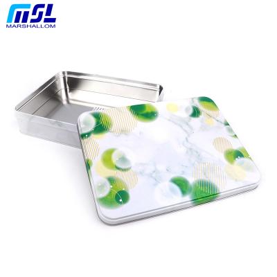 China Printed Empty Food Grade Biscuit Tins Rectangular Sweet Cookie Tin Box for sale