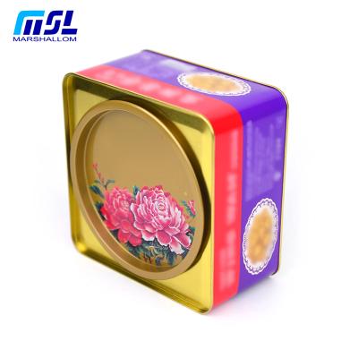 China Food Grade Moon Cake Tin Box Candy Tin Box For Chocolate Sugar Metal Box Cookie Tins for sale