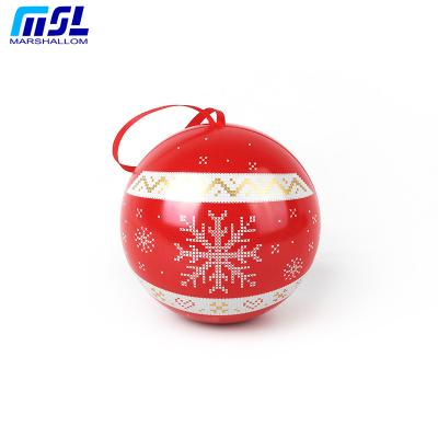 China decorative & decorative candy tin ball food tin packaging custom packaging christmas aromatherapy ball candle can for sale