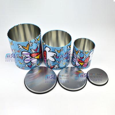 China Food Grade Series Round Tin Boxes With Different Size Stackable Round Tin Boxes Set Of Packaging Metal Round Tin Boxes for sale