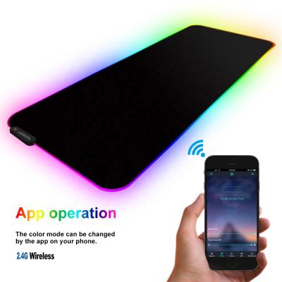 China Big Size Switch Wireless Mode APP RGB Lotus Lante Game 2.4G Mousepad Game Computer LED Rubber Base Mousepad for sale